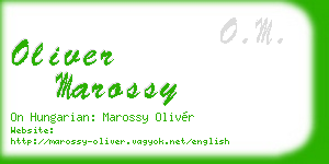 oliver marossy business card